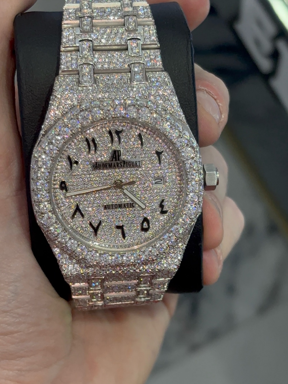 Audemars Piguet Silver-tone Diamond Pavé Men's Watch